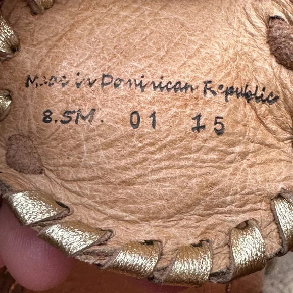 JACK ROGERS Platinum Gold Whipstitched Cork Platform Padded Sandals Size 8.5 - Picture 5 of 6